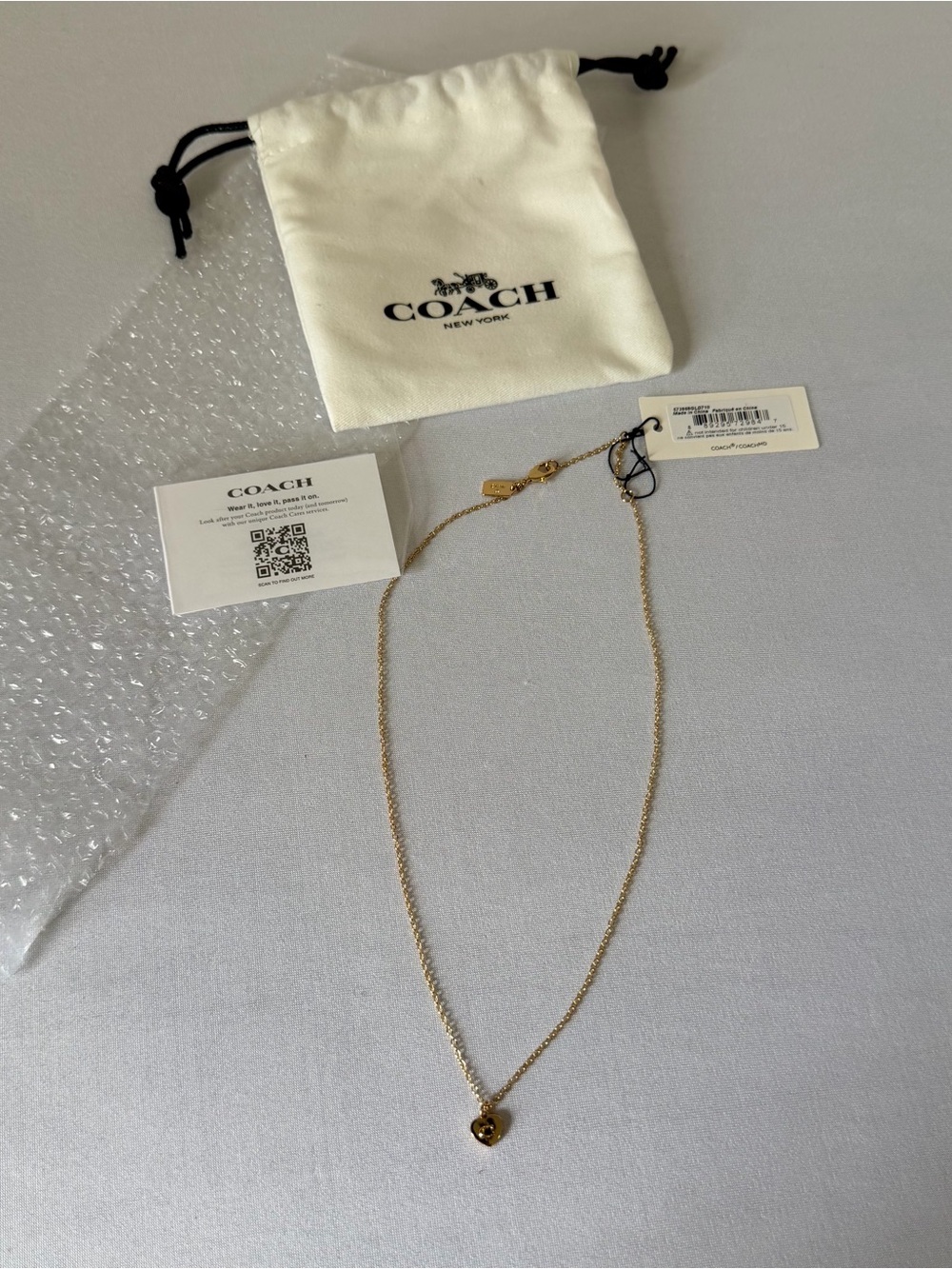Coach Gold Heart Pendant Necklace - Women's Jewelry